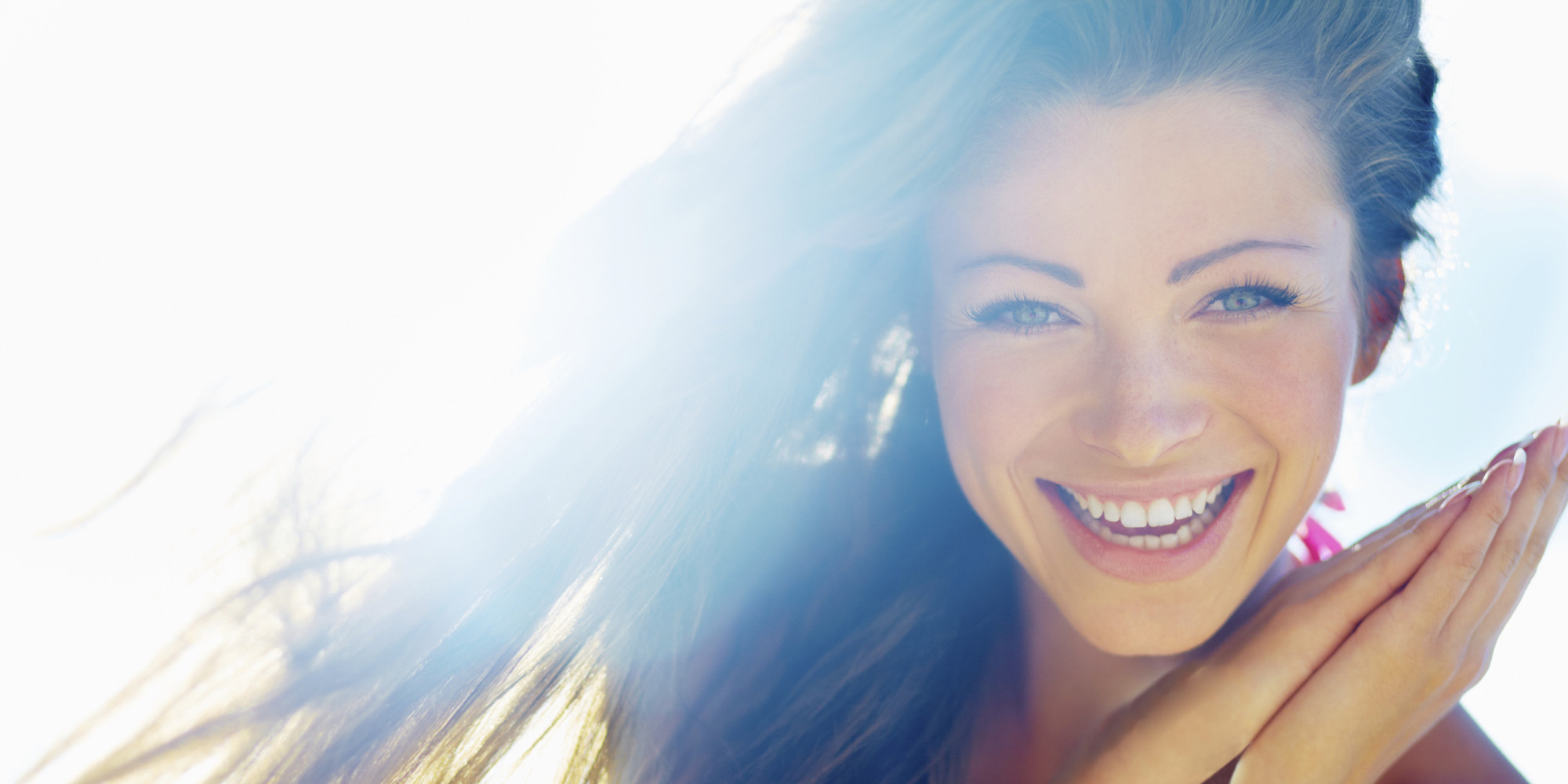 Closeup of a beautiful smiling young woman